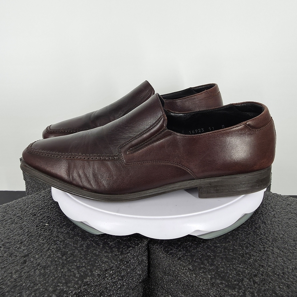 Magnanni Linea Merino Brown Leather Loafers Mens 11 M Square Toe Shoes Spain